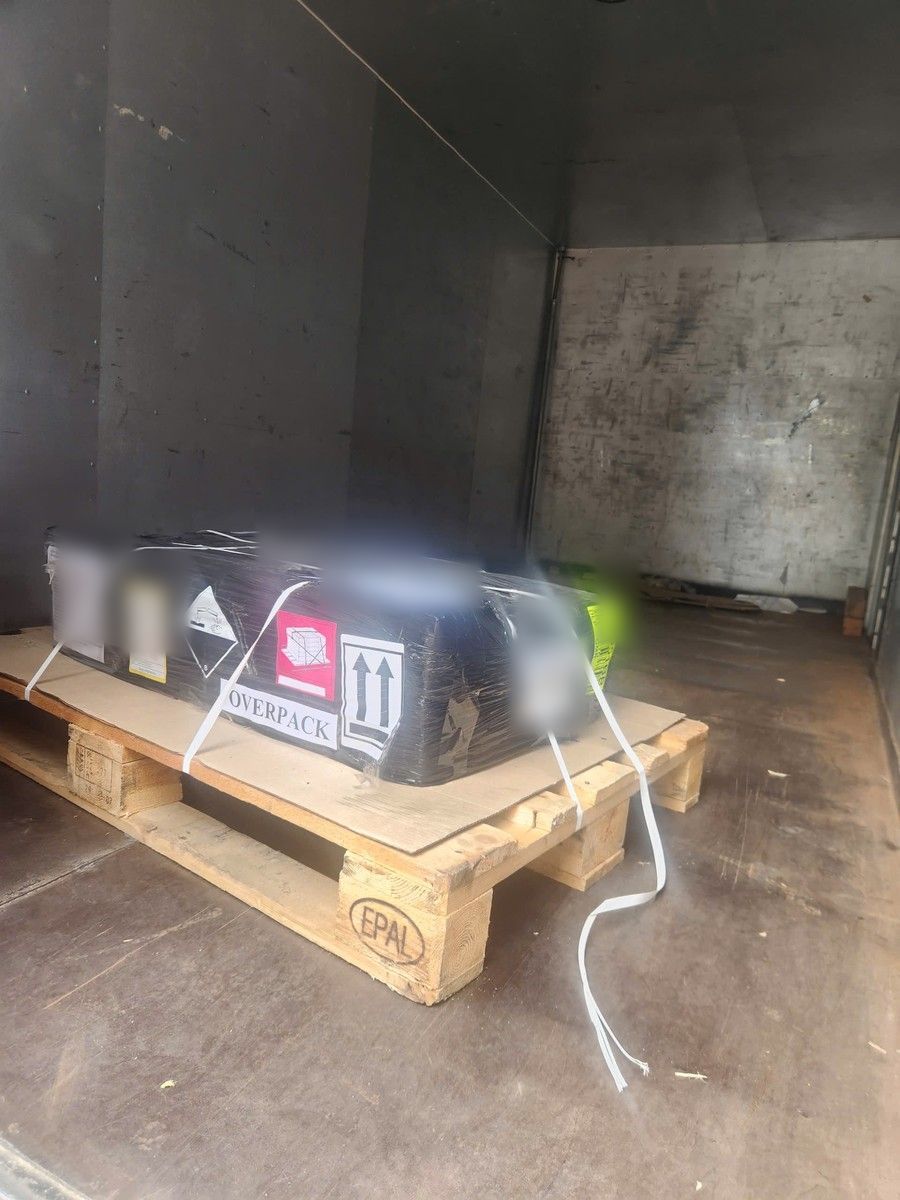 Dangerous goods overpack ready for air freight